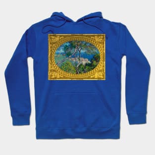 PANTONE MONET -  Gold Framed Bordighera (1884) by Claude Monet landscape Hoodie